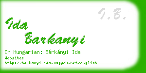 ida barkanyi business card