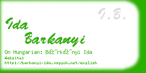 ida barkanyi business card